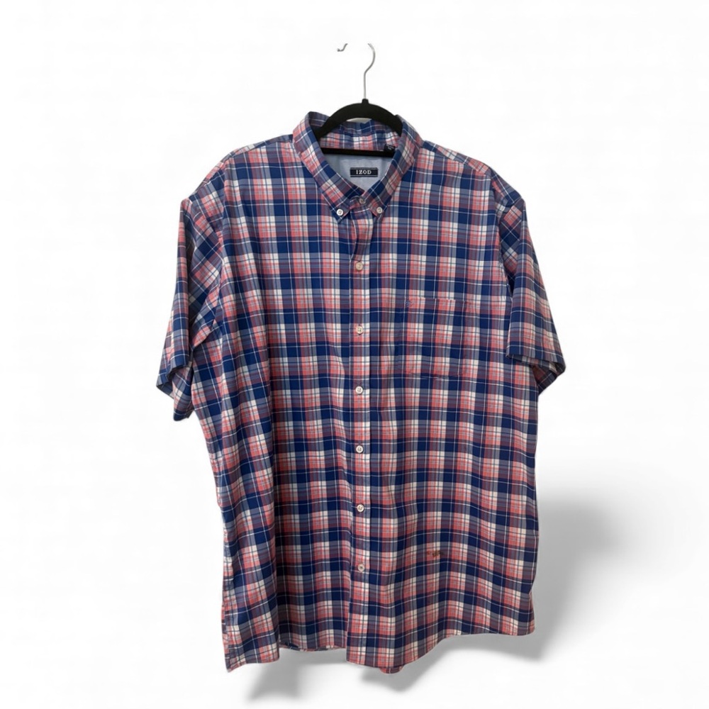 IZOD Blue and Red Plaid Men's Shirt size XXL